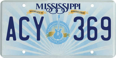 MS license plate ACY369