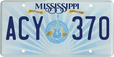 MS license plate ACY370