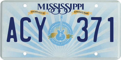 MS license plate ACY371