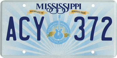 MS license plate ACY372