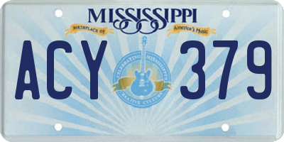 MS license plate ACY379