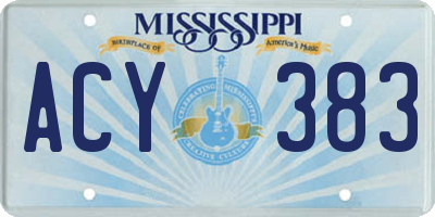 MS license plate ACY383