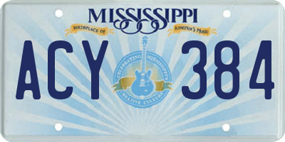MS license plate ACY384