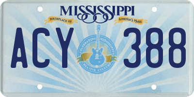 MS license plate ACY388