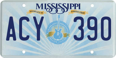 MS license plate ACY390