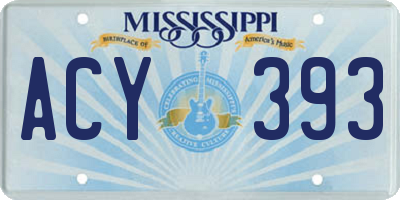 MS license plate ACY393