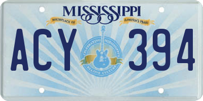 MS license plate ACY394