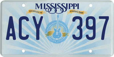 MS license plate ACY397