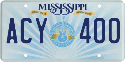 MS license plate ACY400