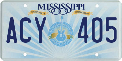 MS license plate ACY405