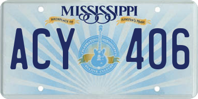 MS license plate ACY406