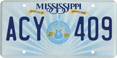 MS license plate ACY409