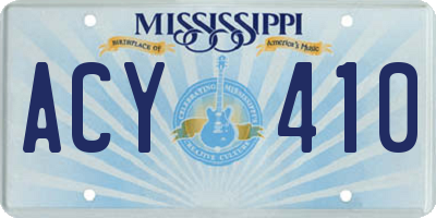 MS license plate ACY410