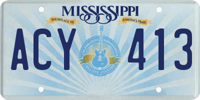 MS license plate ACY413