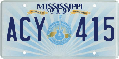 MS license plate ACY415