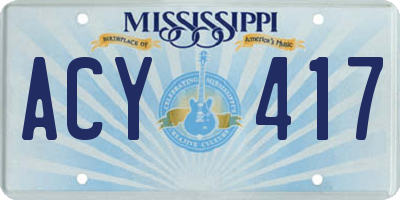 MS license plate ACY417
