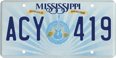 MS license plate ACY419