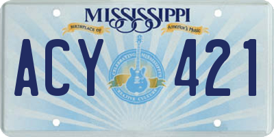MS license plate ACY421