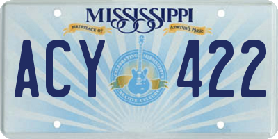MS license plate ACY422