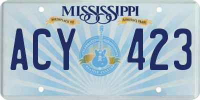 MS license plate ACY423