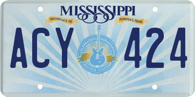 MS license plate ACY424