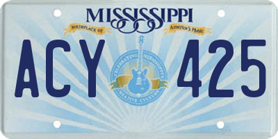 MS license plate ACY425