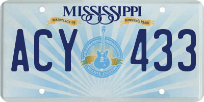 MS license plate ACY433