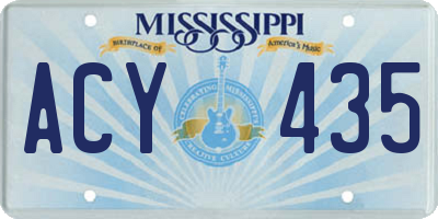 MS license plate ACY435