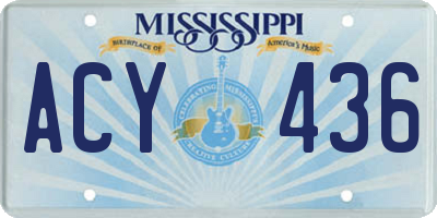 MS license plate ACY436