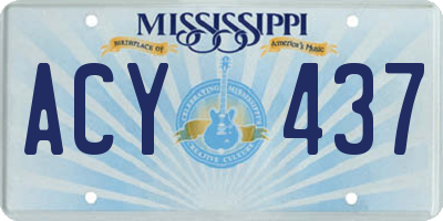 MS license plate ACY437