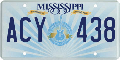 MS license plate ACY438