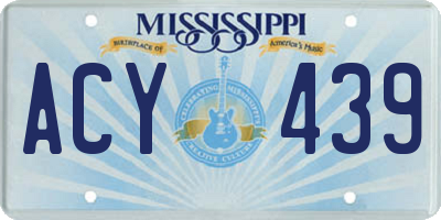 MS license plate ACY439