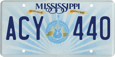 MS license plate ACY440