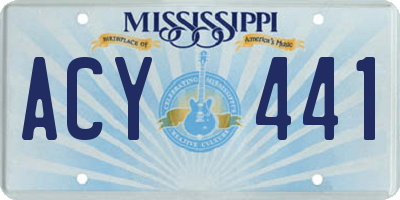 MS license plate ACY441