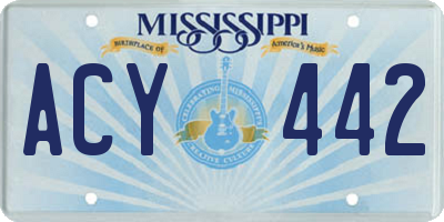 MS license plate ACY442