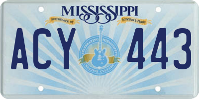 MS license plate ACY443
