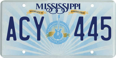 MS license plate ACY445