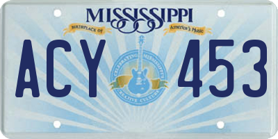 MS license plate ACY453