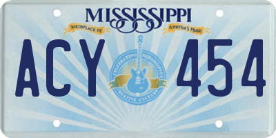 MS license plate ACY454