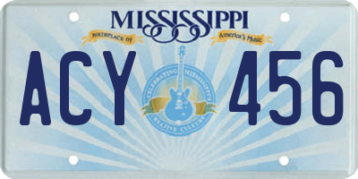MS license plate ACY456