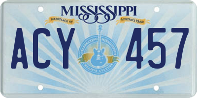 MS license plate ACY457
