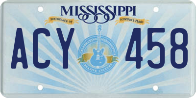 MS license plate ACY458