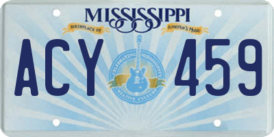 MS license plate ACY459