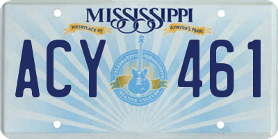 MS license plate ACY461
