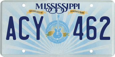 MS license plate ACY462