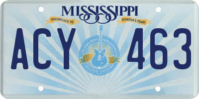 MS license plate ACY463