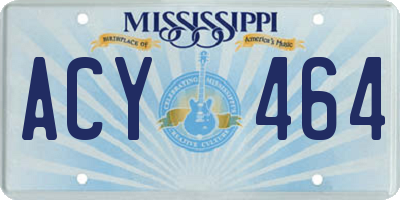 MS license plate ACY464