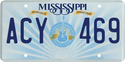 MS license plate ACY469