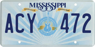 MS license plate ACY472