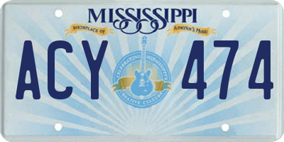 MS license plate ACY474